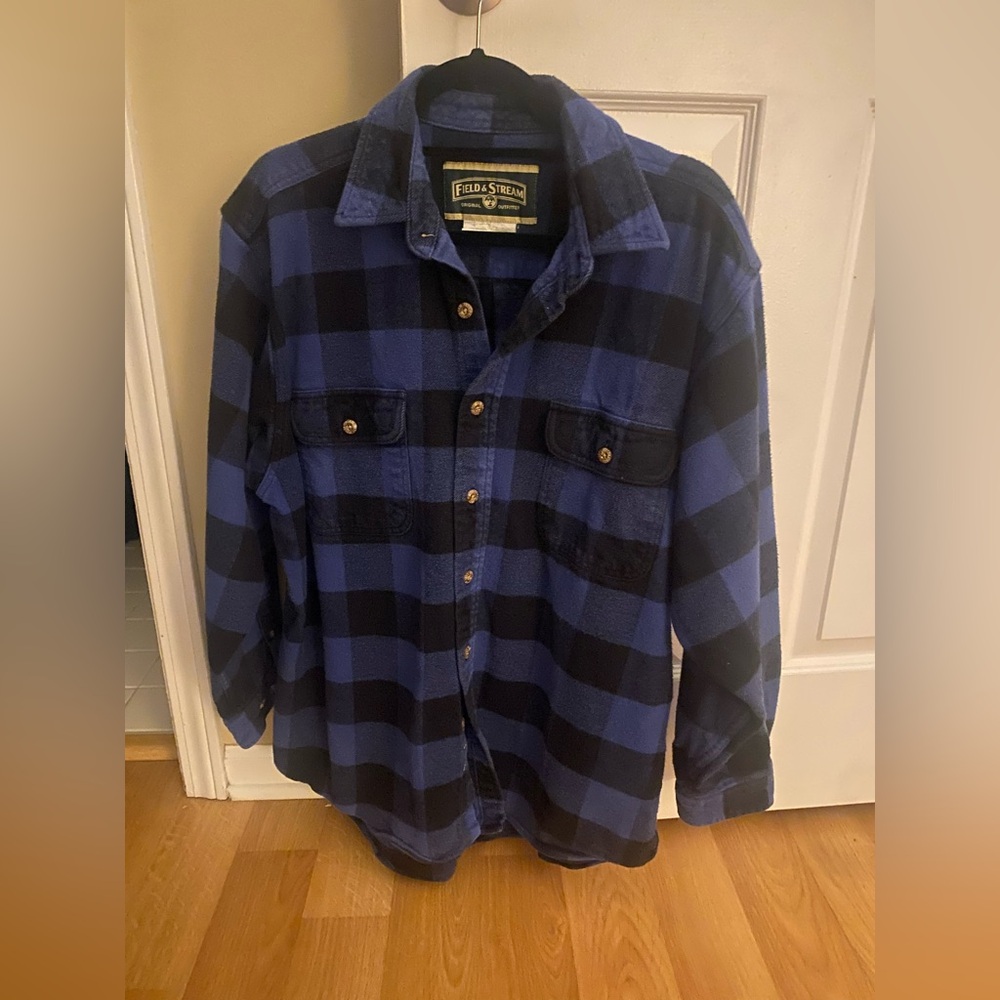 Men’s Field & Stream Blue and Black Buffalo Plaid Flannel Shirt/Jacket